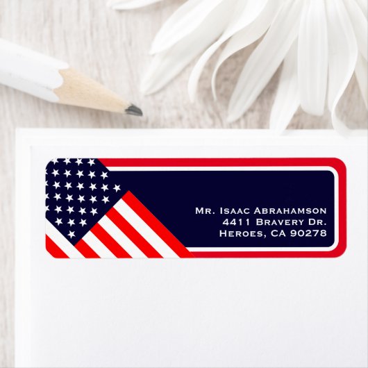 Patriottic American Flag Return Address Label (Insitu)