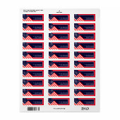 Patriottic American Flag Return Address Label (Full Sheet)