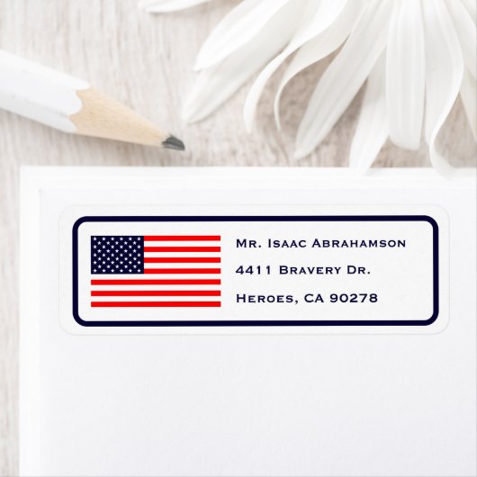 Patriottic American Flag Return Address Label (Insitu)