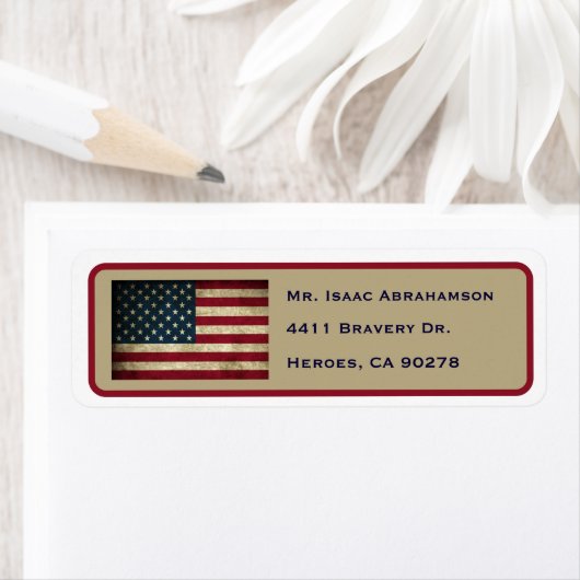 Patriottic American Flag Return Address Label (Insitu)