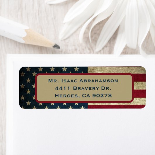 Patriottic American Flag Return Address Label (Insitu)