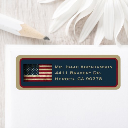 Patriottic American Flag Return Address Label (Insitu)