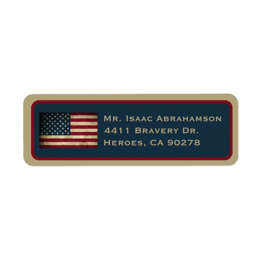 Patriottic American Flag Return Address Label (Voorkant)