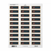 Patriottic American Flag Return Address Label (Full Sheet)