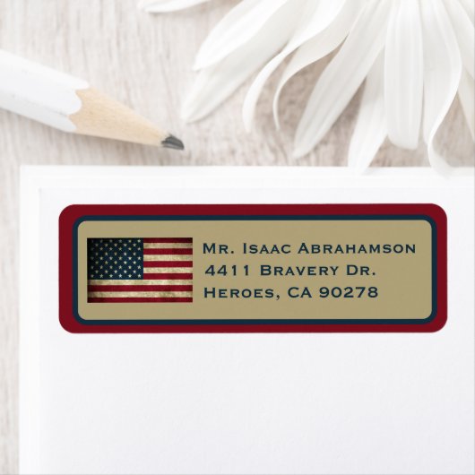 Patriottic American Flag Return Address Label (Insitu)