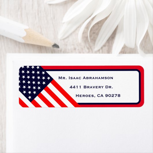 Patriottic American Flag Return Address Label (Insitu)