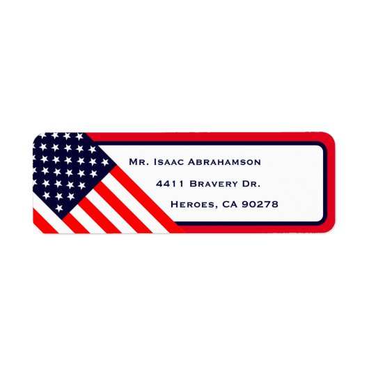 Patriottic American Flag Return Address Label (Voorkant)