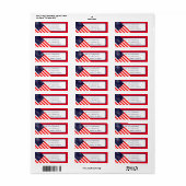Patriottic American Flag Return Address Label (Full Sheet)