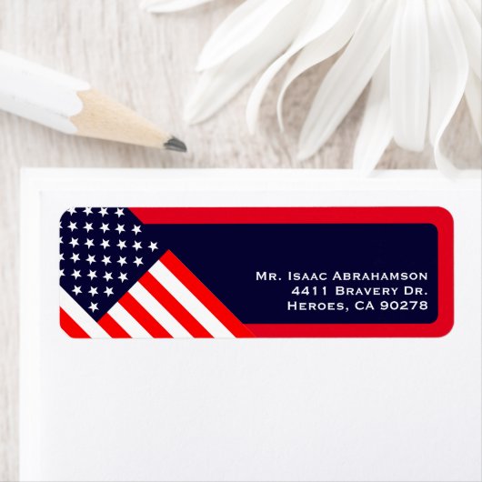Patriottic American Flag Return Address Label (Insitu)