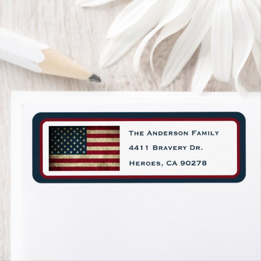 Patriottic American Flag Return Address Label (Insitu)