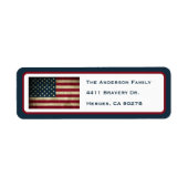 Patriottic American Flag Return Address Label (Voorkant)