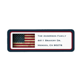 Patriottic American Flag Return Address Label