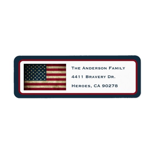 Patriottic American Flag Return Address Label (Voorkant)