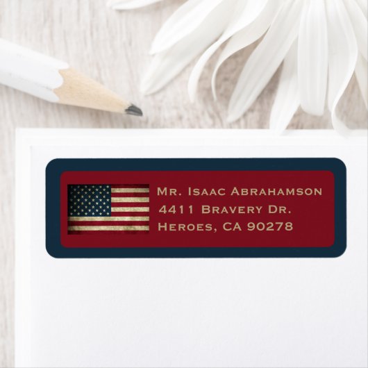 Patriottic American Flag Return Address Label (Insitu)