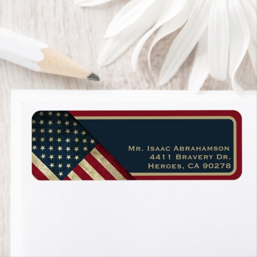 Patriottic American Flag Return Address Label (Insitu)
