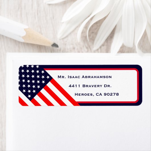Patriottic American Flag Return Address Label (Insitu)