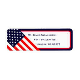 Patriottic American Flag Return Address Label