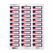 Patriottic American Flag Return Address Label (Full Sheet)