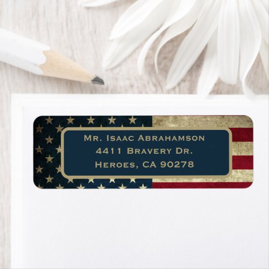 Patriottic American Flag Return Address Label (Insitu)