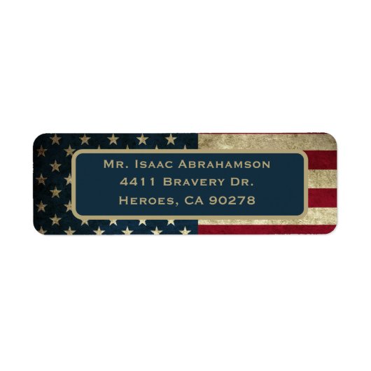 Patriottic American Flag Return Address Label (Voorkant)