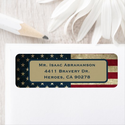Patriottic American Flag Return Address Label (Insitu)