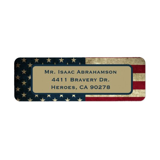 Patriottic American Flag Return Address Label (Voorkant)