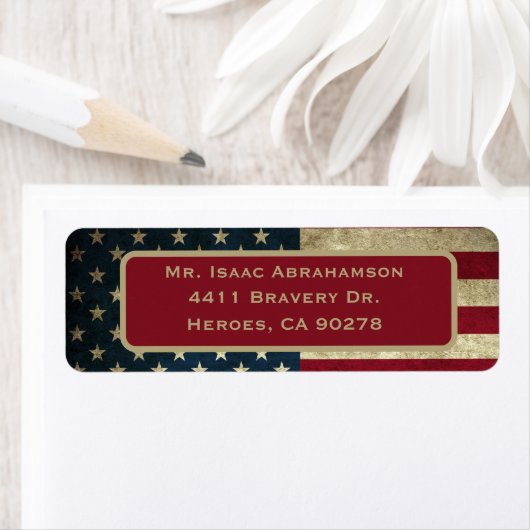 Patriottic American Flag Return Address Label (Insitu)