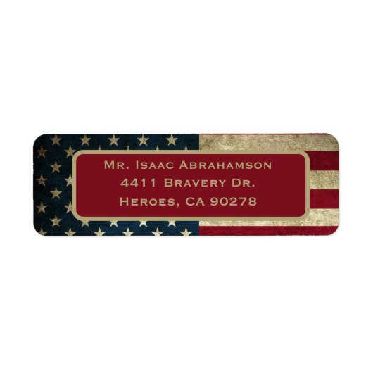 Patriottic American Flag Return Address Label (Voorkant)