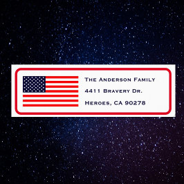 Patriottic American Flag Return Address Label