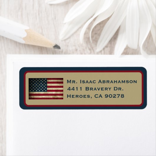 Patriottic American Flag Return Address Label (Insitu)