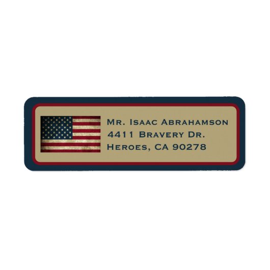 Patriottic American Flag Return Address Label (Voorkant)