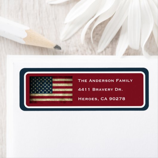 Patriottic American Flag Return Address Label (Insitu)