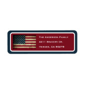 Patriottic American Flag Return Address Label (Voorkant)
