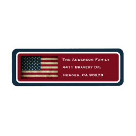 Patriottic American Flag Return Address Label