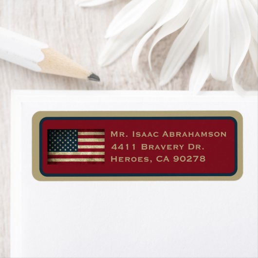 Patriottic American Flag Return Address Label (Insitu)