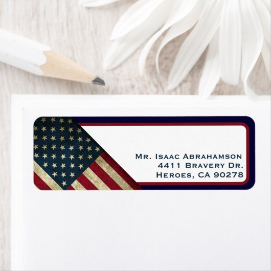 Patriottic American Flag Return Address Label (Insitu)