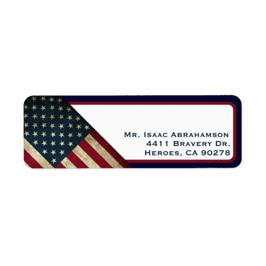 Patriottic American Flag Return Address Label (Voorkant)