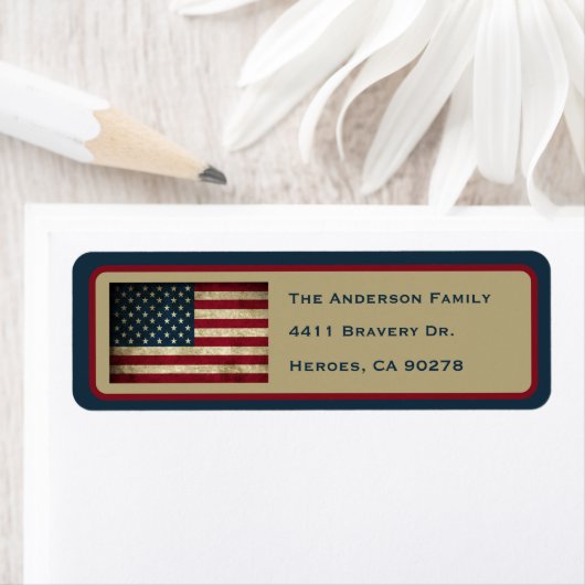 Patriottic American Flag Return Address Label (Insitu)