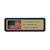 Patriottic American Flag Return Address Label (Voorkant)