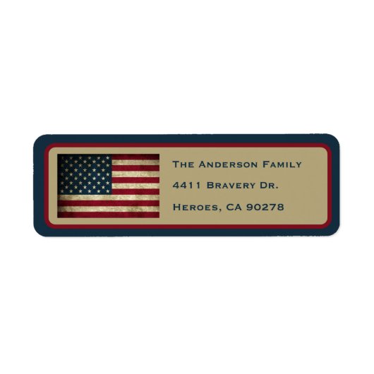 Patriottic American Flag Return Address Label (Voorkant)