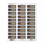 Patriottic American Flag Return Address Label (Full Sheet)