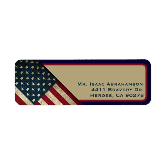 Patriottic American Flag Return Address Label (Voorkant)