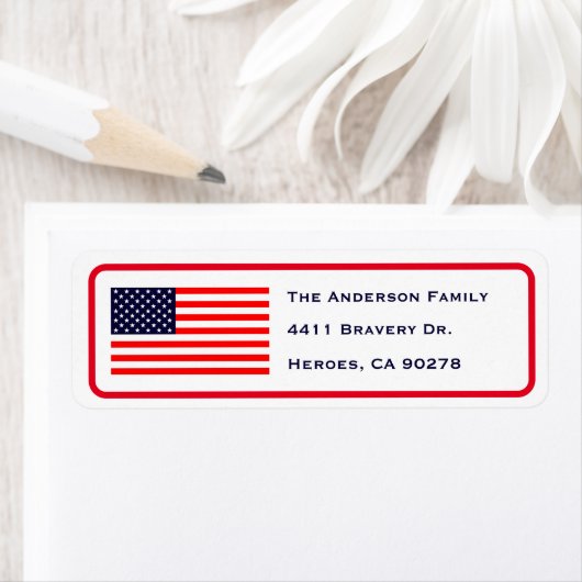 Patriottic American Flag Return Address Label (Insitu)