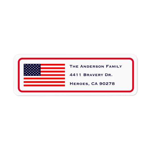 Patriottic American Flag Return Address Label (Voorkant)