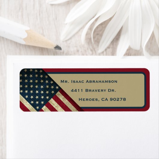 Patriottic American Flag Return Address Label (Insitu)
