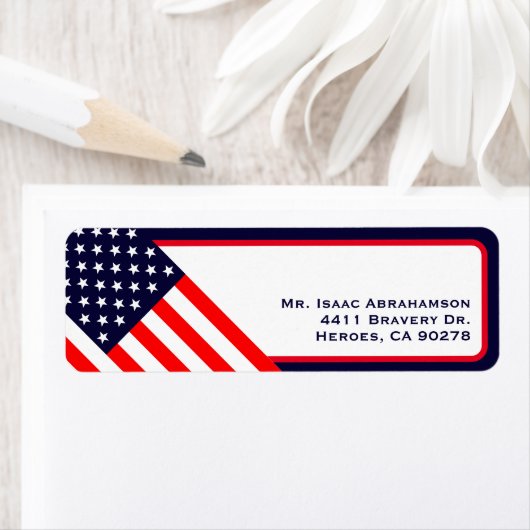 Patriottic American Flag Return Address Label (Insitu)