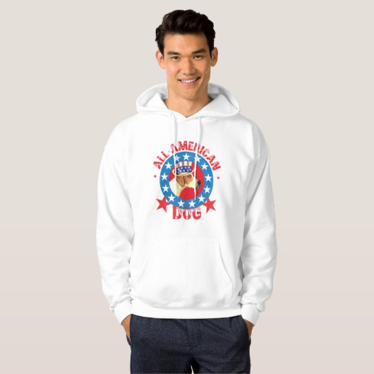 Patriottic American Foxhound Hoodie (Voorkant volledig)