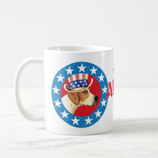 Patriottic American Foxhound Koffiemok (Links)