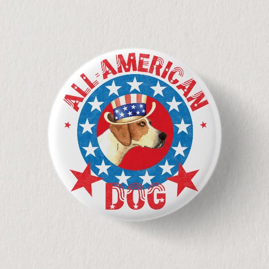 Patriottic American Foxhound Ronde Button 3,2 Cm (Voorkant)
