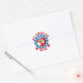 Patriottic American Foxhound Ronde Sticker (Envelop)